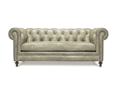 Chesterfield divano di lusso in pelle imbottito 3 posti nuovo.