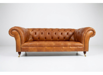 Divano Chesterfield in velluto a tre posti Design Divani Imbottiti Divani Sofà in Velluto 220cm.