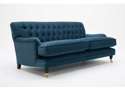 Blu moderno Chesterfield divano a tre posti di lusso.
