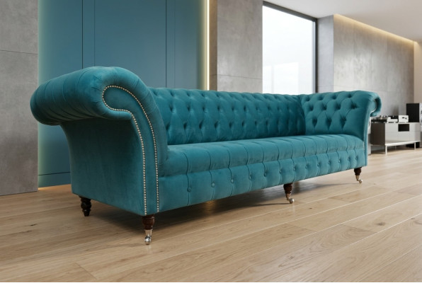 Divano Chesterfield xxl grande divano divani in velluto pelle tessuto imbottiti divani a 4 posti