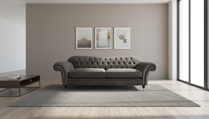 Divano in tessuto Chesterfield Chesterfield Set di divani 4 posti Set di divani Design Divano moderno
