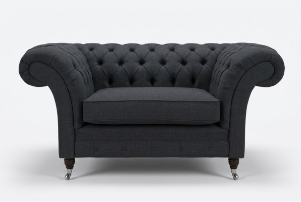 Divano imbottito design nero nero 1,5 posti Soofas Mobili Chesterfield