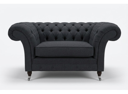 Divano imbottito design nero nero 1,5 posti Soofas Mobili Chesterfield
