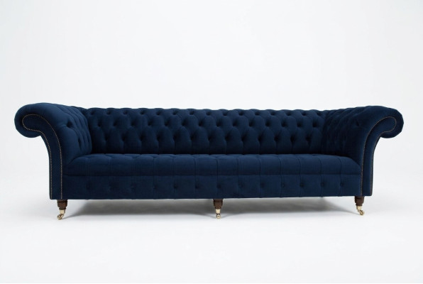 Divano Chesterfield in velluto a quattro posti Design Divani Divani imbottiti Divano in velluto 265cm