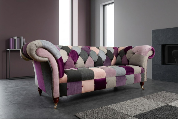 Divano Chesterfield 3 posti imbottito, designer di divani, divani componibili a tre posti.