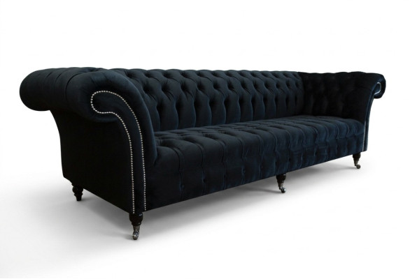 Sofa Moderno Nero a Quattro Posti di Lusso per Soggiorno a Quattro Posti
