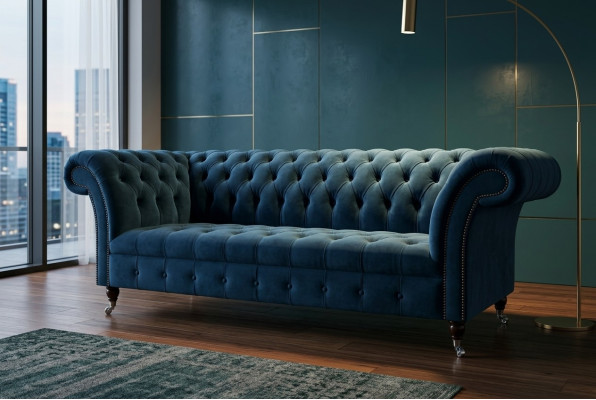 divano grande Chesterfield divano divano imbottito divano design divani velluto tessuto pelle nuovo