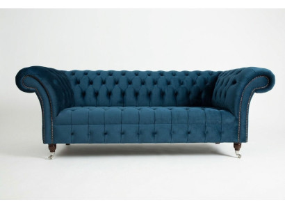 Chesterfield divano a 3 posti in pelle e tessuto stile moderno sofa divani tessili