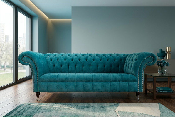 Chesterfield Originale Divano Sofa Tessuto Divani Divanetti Imbottiti Tessuto Nuovo