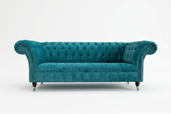Chesterfield Originale Divano Sofa Tessuto Divani Divanetti Imbottiti Tessuto Nuovo
