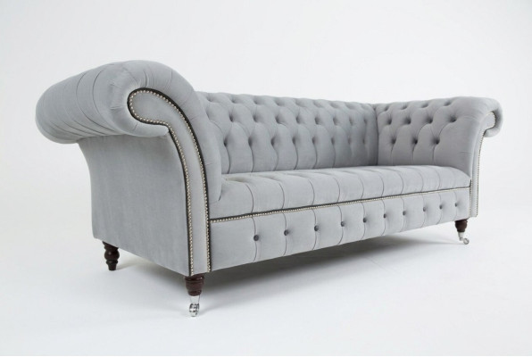 Chesterfield Divano Set 3+2 Posti in Velluto Velluto Design Sofà