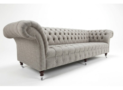 Divano in tessuto in stile Chesterfield, divani grandi xxl, seduta di 265 cm.