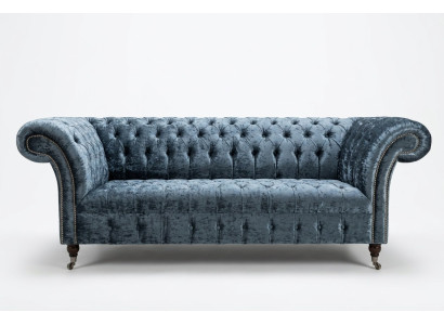 Soggiorno Divano Chesterfield Design in tessuto divani divanetti grigi a tre posti