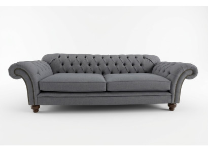 Divano moderno Chesterfield divano 4 posti in velluto pelle design grigio