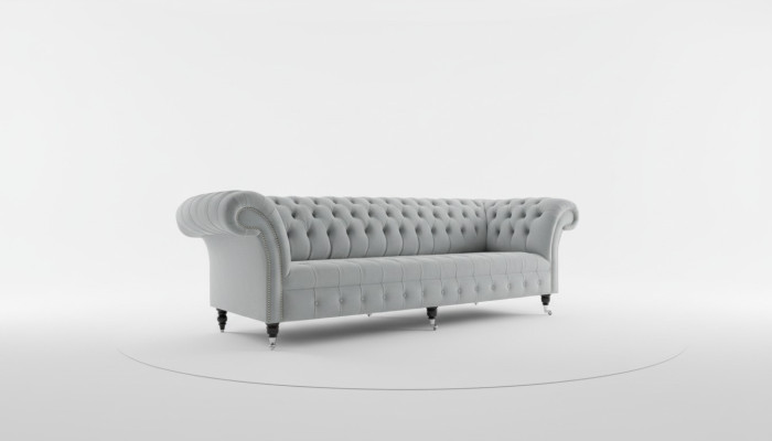 Divano in tessuto Stoff Couch Chesterfield grandi divani divani xxl sedili imbottiti 265cm.