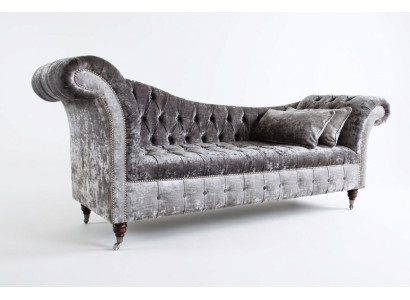 Divano Chesterfield grigio a 3 posti di design Sofà imbottito Design Sofa