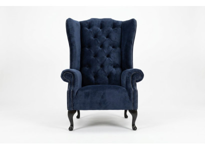 Poltrona blu Chesterfield divano divano imbottito 1 posto poltrona divani tessuto