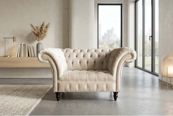 Chesterfield Divano Couch Set di sedili 1,5 posti Sofà Classico Singolo