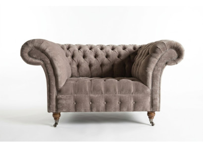 Chesterfield poltrona divano televisivo monoposto divano tessuto imbottito No.