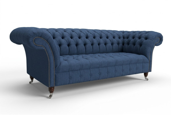 Divano Chesterfield in tessuto di stoffa per divani, divani imbottiti in velluto a 3 posti.
