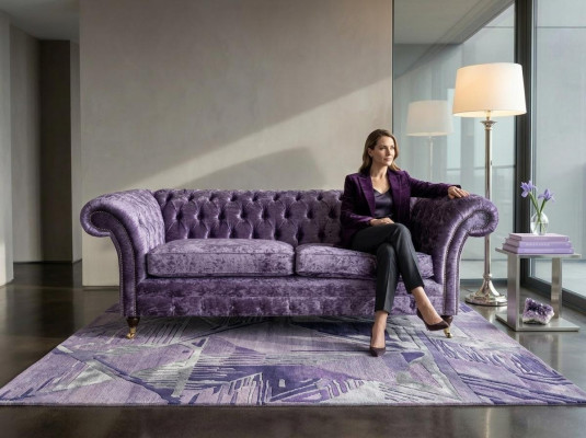 Lila Chesterfield tre posti Chesterfield, divano di lusso a tre posti.