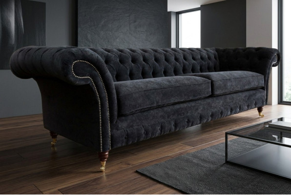 Alta qualità Chesterfield divano imbottito a quattro posti Tessuto Divano Tessuto XXL