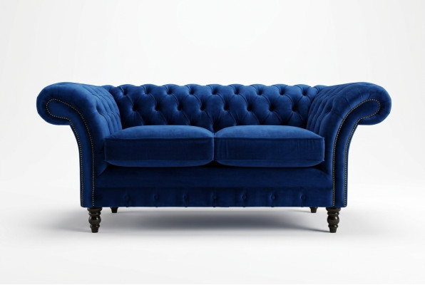 Divano Chesterfield a 2 posti imbottito, divani design.