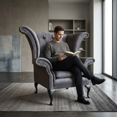 Chesterfield poltrona divano TV 1 posto divano tessuto stoffa divani imbottiti