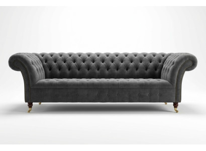 Tre posti Chesterfield Divano grigio divani imbottiti moderni divani