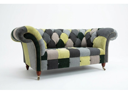 Divano Chesterfield design 2 posti divani imbottiti in tessuto per il soggiorno.