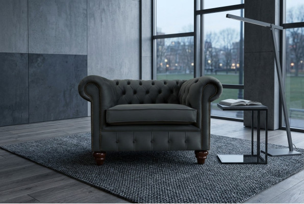 Chesterfield Design poltrona divano imbottita di lusso in tessuto a un posto
