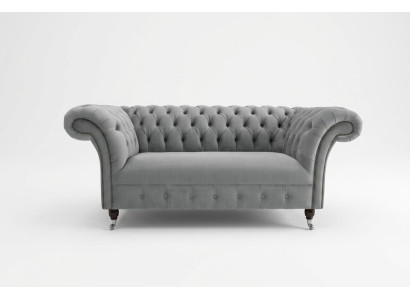 Chesterfield lusso divano a 2 posti in tessuto di stoffa divano imbottito, nuovo.