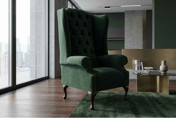 Chesterfield poltrona ala Sessel 1 posto imbottito divano divano relax in tessuto televisivo