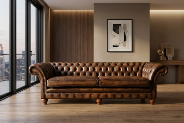 Divano Chesterfield 4 posti in soggiorno, divano, transazioni, divani imbottiti nuovi XXL Big.