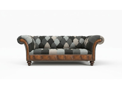 Chesterfield divano in tessuto a 3 posti Divano Imbottito Design di lusso in tessuto Nuovi sofà