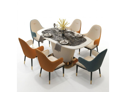 Tavolo da pranzo in pelle e pietra di design Tavoli da pranzo moderni mobili 160x90 Tavoli  Tavolo da pranzo in pelle e pietra di design. Moderni mobili da tavolo 160x90.