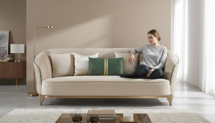 Tre posti 3 posti Divano design Divani Poltrone Tessuto Tessuto Pelle