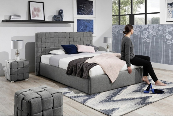 Letto imbottito di design di lusso per hotel matrimoniale nuovo 200x200cm