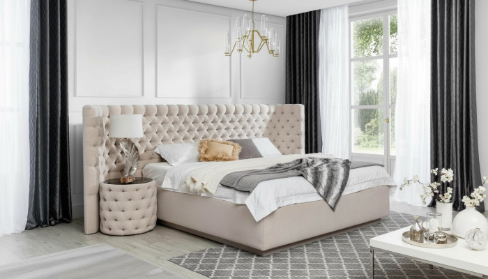 Design Letto Chesterfield in Pelle Letti Hotel Camera da Letto Letti di Lusso in Pelle Imbottiti Nuovi
