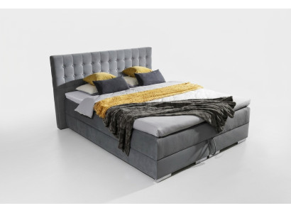 Design Chesterfield letto in velluto tessuto imbottito alberghiero camere da letto Nuovo