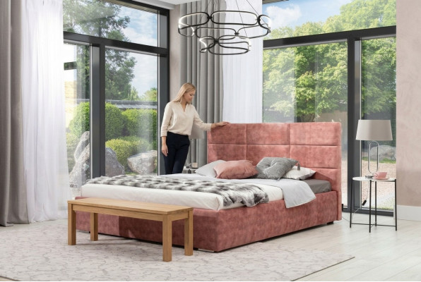 Letto matrimoniale Design classico di alta qualità Struttura tessile Letto Letti 140 x 200