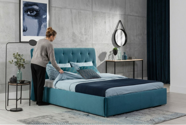 Letto Imbottito Design Di Lusso Doppio Letto Dell'Hotel 180x200cm Camera Da Letto In Velluto Nuovo