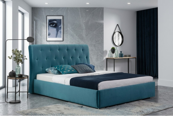 Letto Imbottito Design Di Lusso Doppio Letto Dell'Hotel 180x200cm Camera Da Letto In Velluto Nuovo