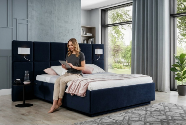 Design della camera da letto letto di lusso 200x200 Letti in tessuto Letto matrimoniale