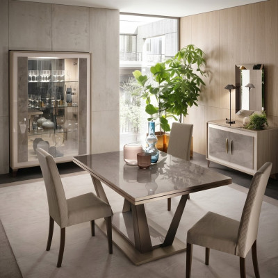 Tavolo da pranzo soggiorno in legno di design in stile italiano