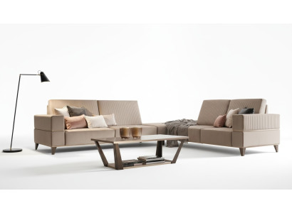 Tavolino da salotto Tavolo Imbottito Design Tavolo in Vetro in Legno per Divano Marrone Tavolini