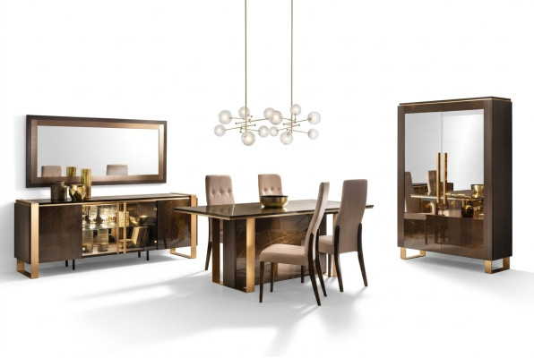 Tavolo da pranzo Gruppo di tavoli Sala da pranzo Legno Set da soggiorno Design Sedie