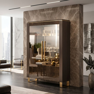 Mobile vetrina vetrine di lusso armadio in legno stile vetro scaffale armadi