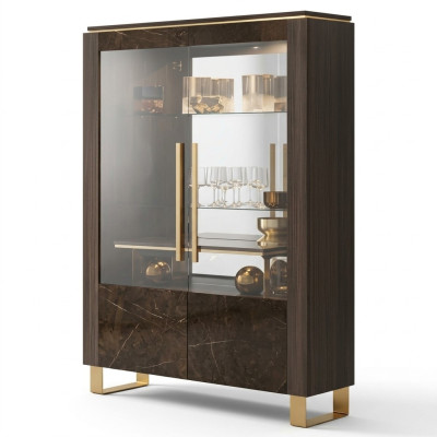 Mobile vetrina vetrine di lusso armadio in legno stile vetro scaffale armadi