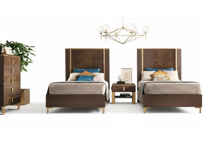 2x Letto + Comodino 3 pezzi Set Camera da letto Designer Lusso Camera da letto